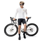 Rockbros YDCX008 Diamond ilgomis rankovėmis dviračio marškinėliai dydis XXL - balti -- Cycling Jerseys
