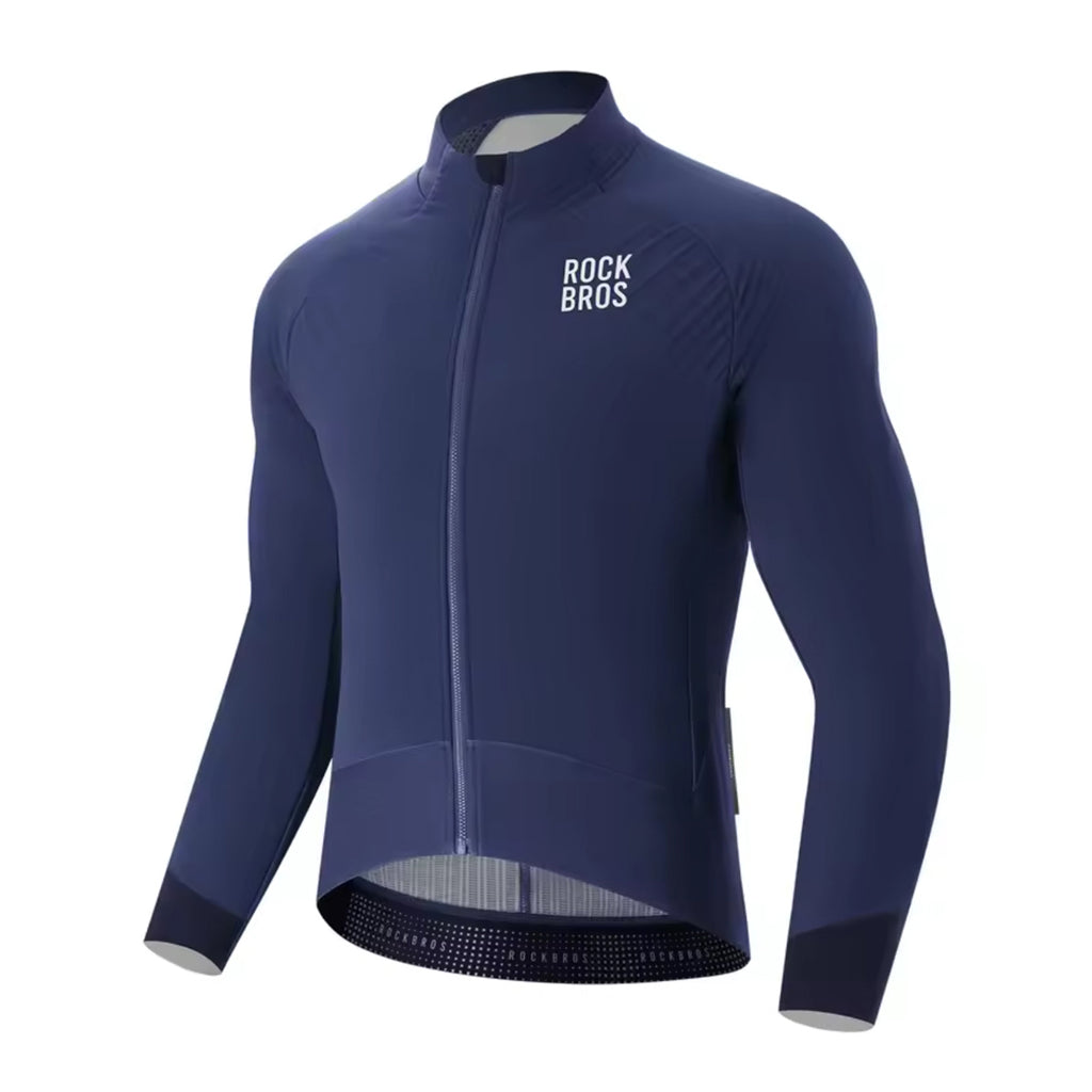 Rockbros YDWT014 žieminis fleece dvigubas sluoksnis dviračio švarkas dydis M - mėlynas -- Cycling Jackets & Vests