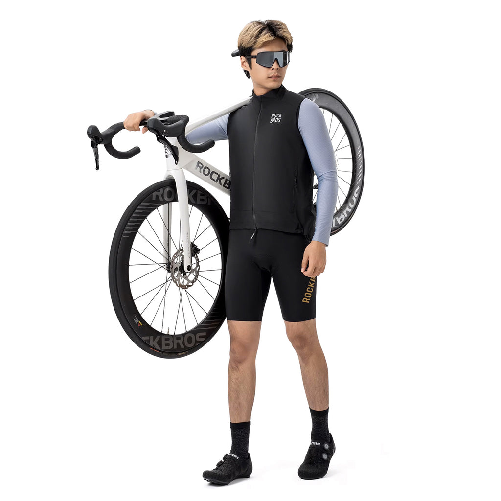 Rockbros YDMJ003 Vėjo nepermeama liemenė Pavasaris/Ruduo Dydis S - Juoda -- Cycling Jackets & Vests