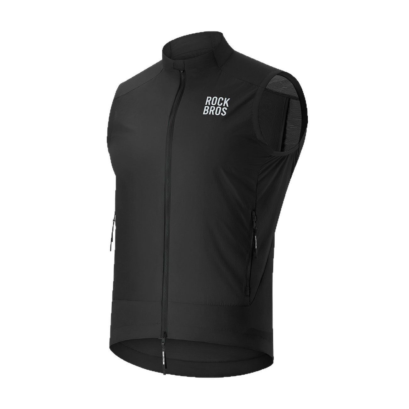 Rockbros YDMJ003 Vėjo nepermeama liemenė Pavasaris/Ruduo Dydis L - Juoda -- Cycling Jackets & Vests