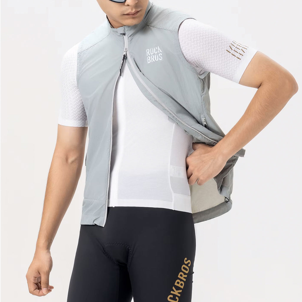 Rockbros YDMJ003 Pavasaris/ruduo vejjo atspari liemenė dydis L - balta/pilka -- Cycling Jackets & Vests