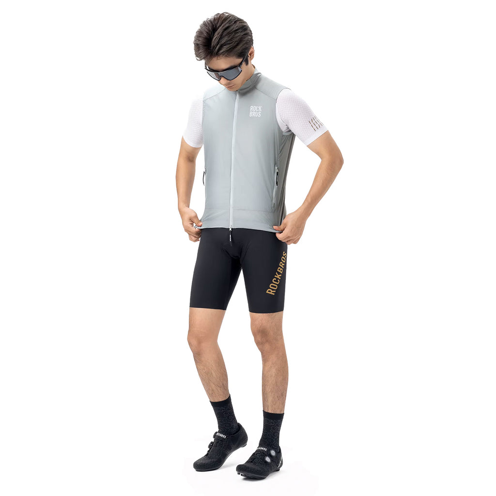 Rockbros YDMJ003 Pavasario/rudens iš vėjo apsaugota liemenė, dydis XL - balta/pilka -- Cycling Jackets & Vests