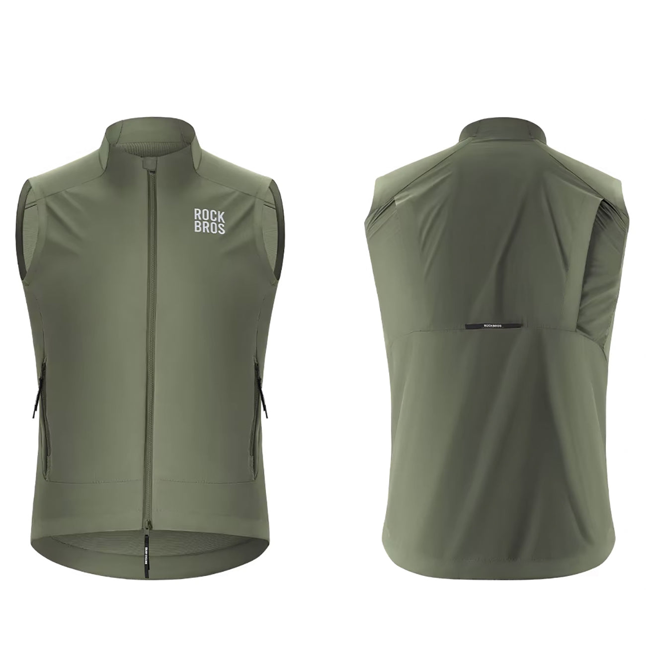 Rockbros YDMJ003 pavasario/rudens vėjo atspari liemenė, dydis L - žalia -- Cycling Jackets & Vests