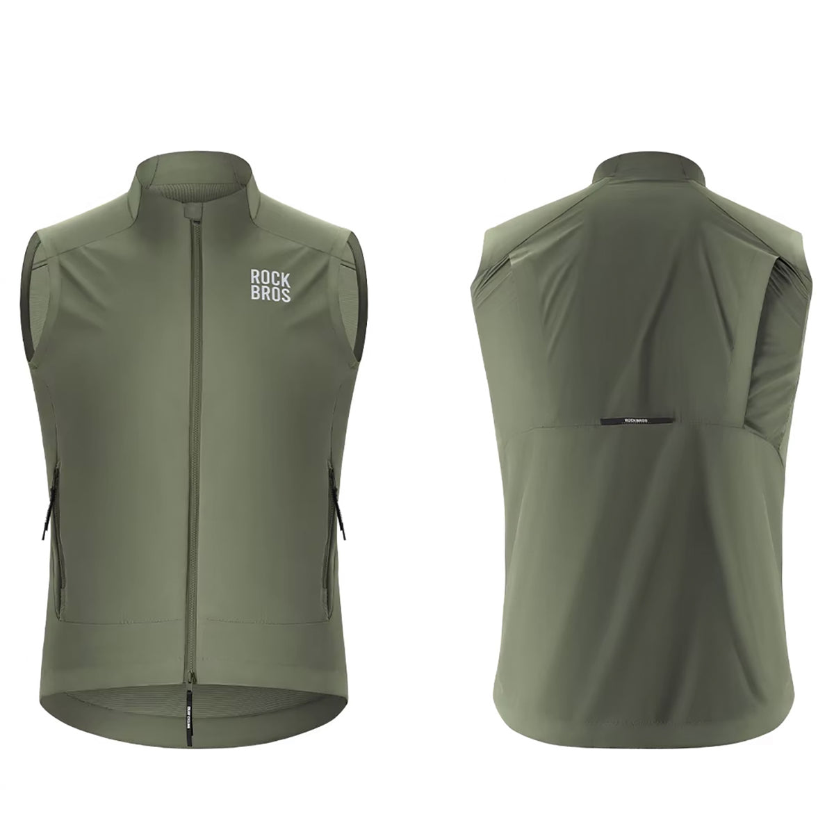 Rockbros YDMJ003 pavasario/rudens vėjo atspari liemenė, dydis XXL - žalia -- Cycling Jackets & Vests