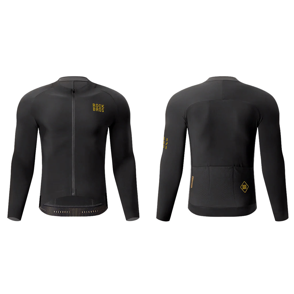 Rockbros YDWT020 Diamond dviračio marškinėliai pavasaris/ruduo/žiema dydis L - juoda -- Cycling Jerseys