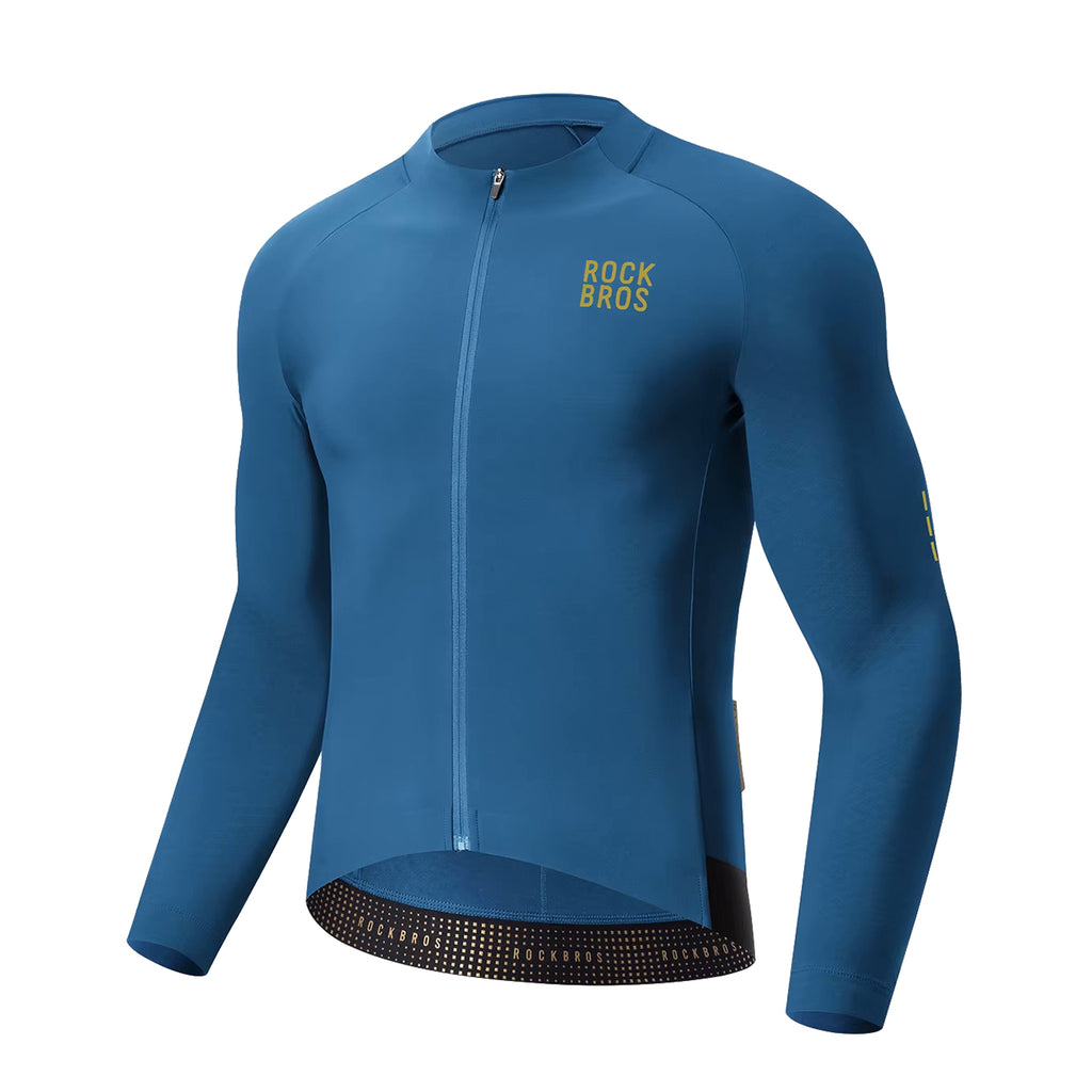 Rockbros YDWT020 Diamond dviračio marškinėliai pavasaris/rudenė/žiema dydis L - mėlyni -- Cycling Jerseys