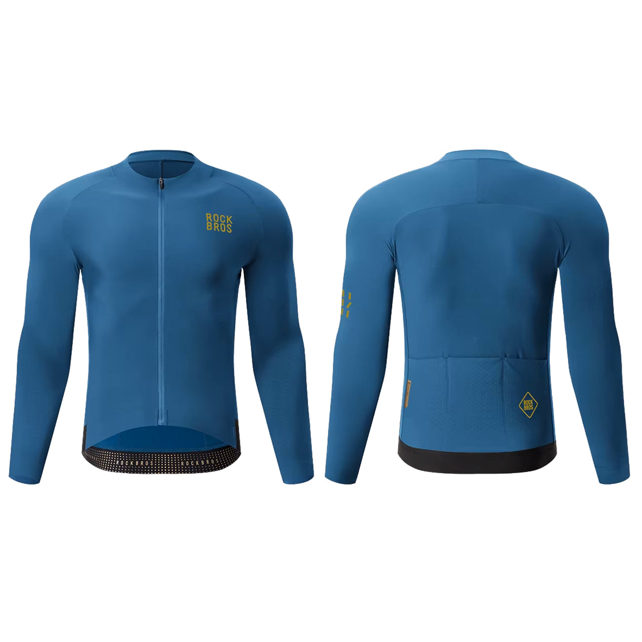 Rockbros YDWT020 Diamond dviračio marškinėliai pavasaris/rudenė/žiema dydis L - mėlyni -- Cycling Jerseys