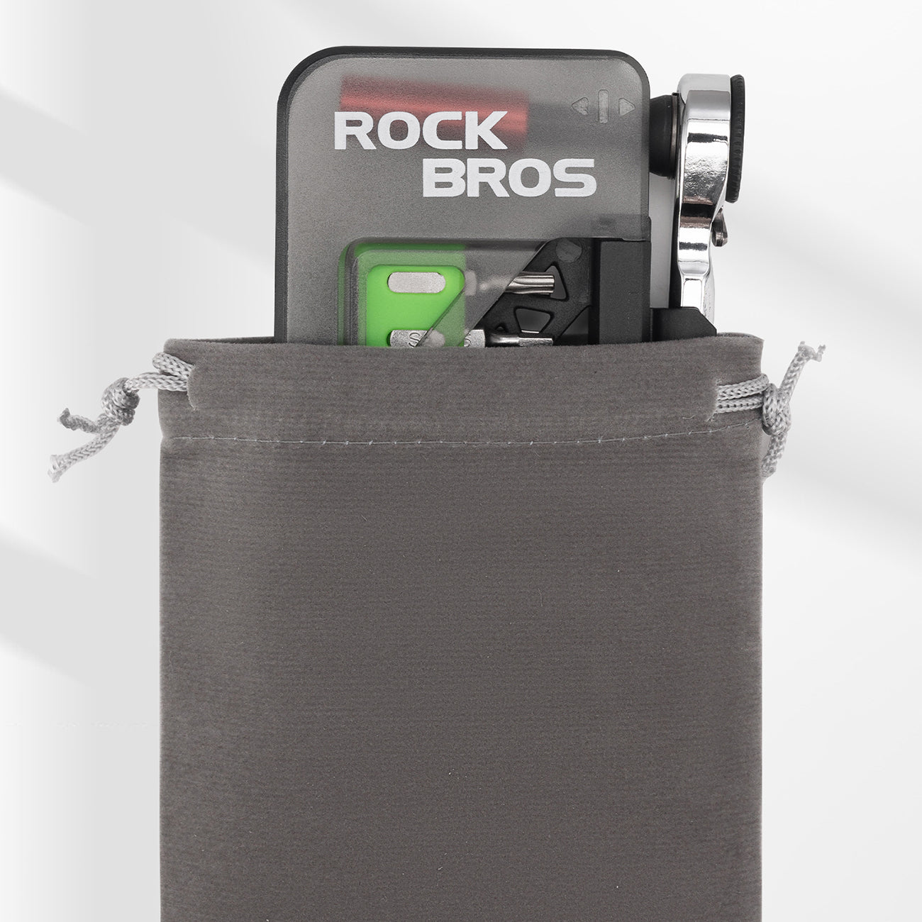 Rockbros Dviračio Įrankių Komplektas su Mini Ratuku ir Bitais - Skaidri Žalia -- Bicycle Multi-Tools