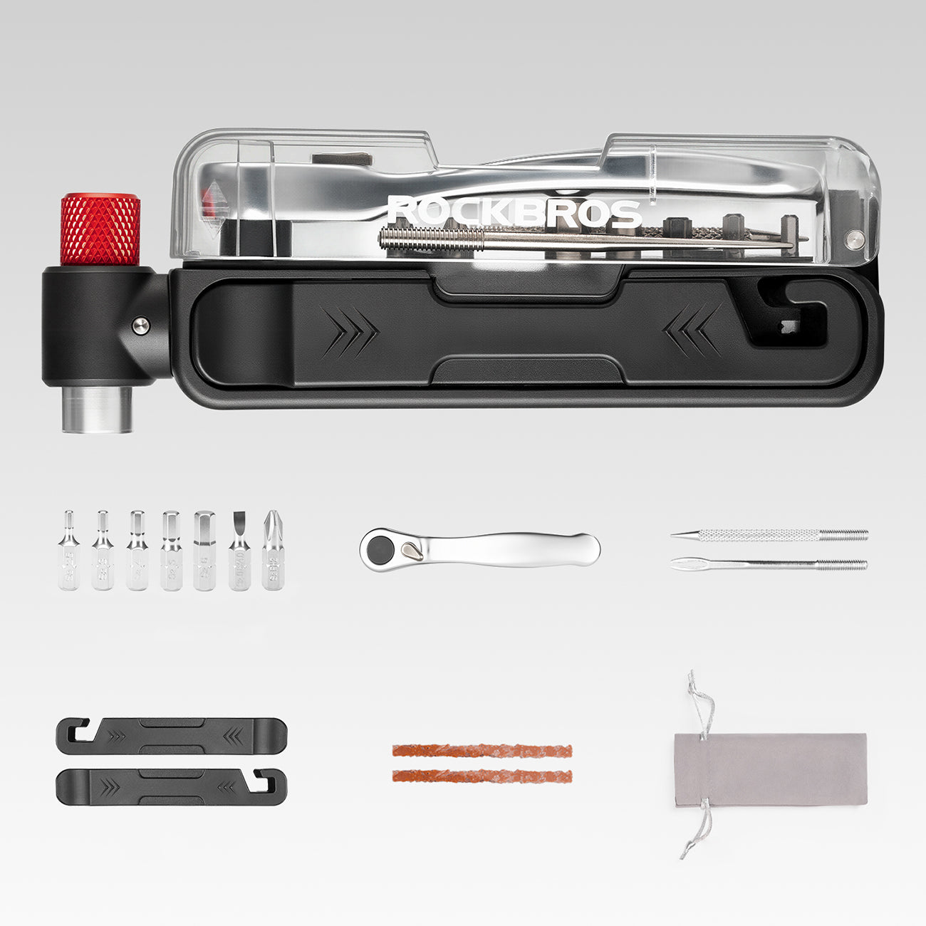 Rockbros dviračio multitool rinkinys su CO2 pompa ir ratuoklinių raktų - Juodas -- Bicycle Pumps