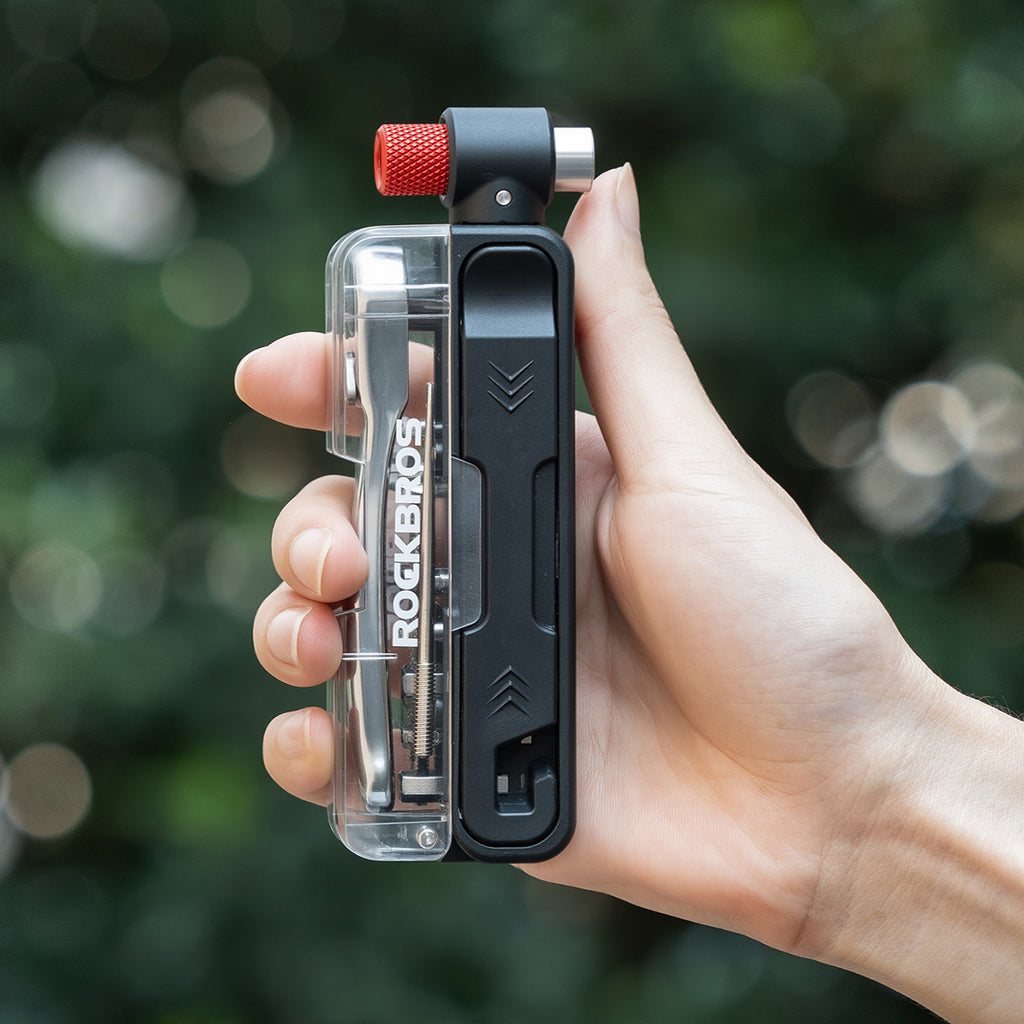 Rockbros dviračio multitool rinkinys su CO2 pompa ir ratuoklinių raktų - Juodas -- Bicycle Pumps