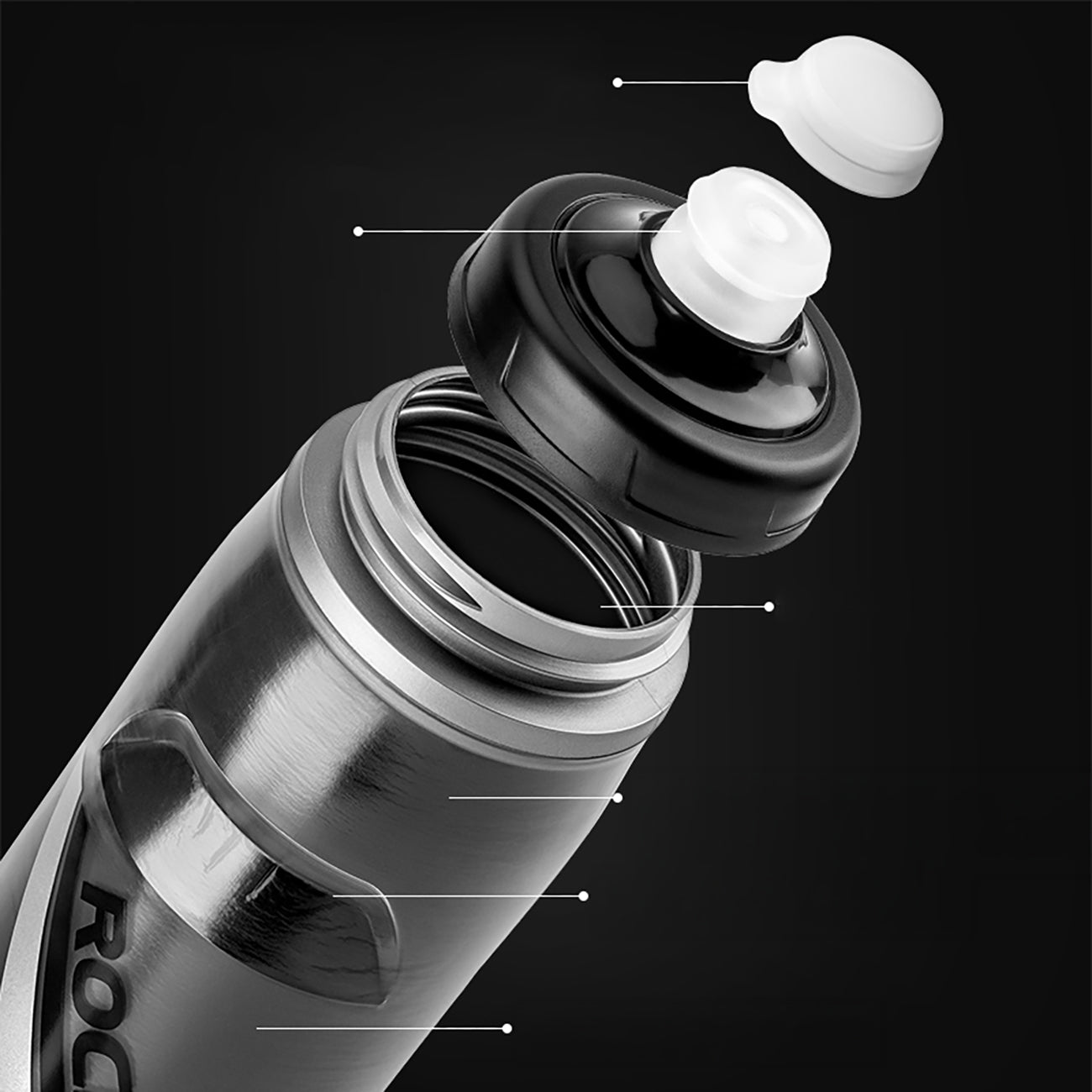 Rockbros Šiluminė Dviračio Butelis 620 ml BPA Laisva - Juodas Gradientas -- Cycling Accessories