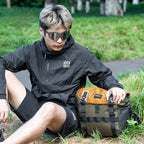 Rockbros W019 Vairo dviračio krepšelis 13,5-24L - Žalia-Oranžinė -- Bicycle Bags