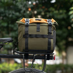 Rockbros W019 Vairo dviračio krepšelis 13,5-24L - Žalia-Oranžinė -- Bicycle Bags