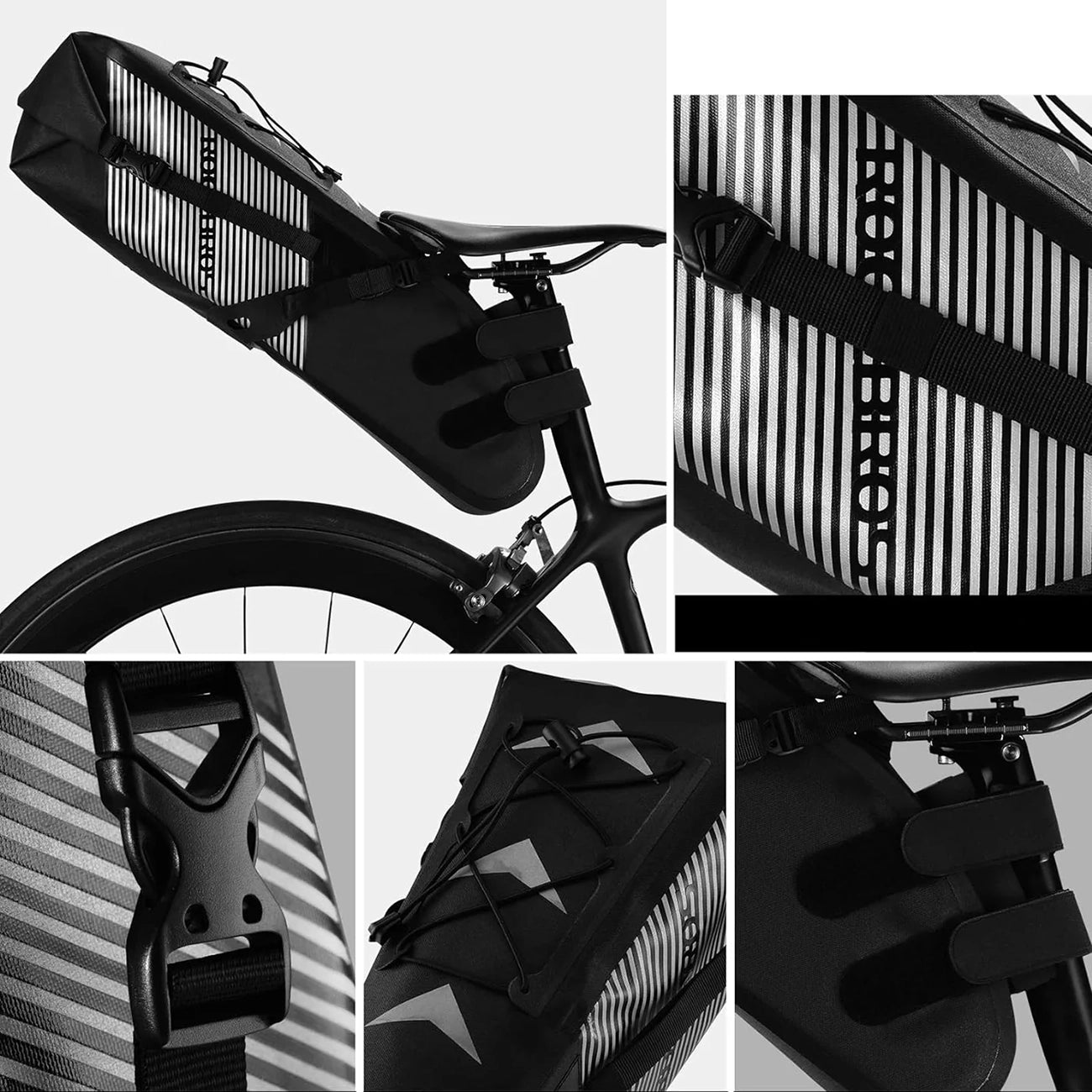 Rockbros AS-013 10L sėdynės krepšys - Juodas -- Bicycle Bags