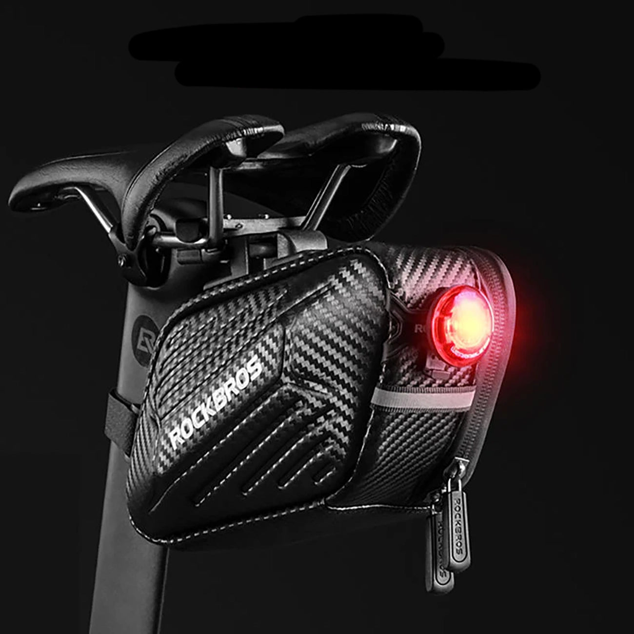 Rockbros B59 dviračio sėdynės krepšys 1.5L - Juodas -- Bicycle Bags