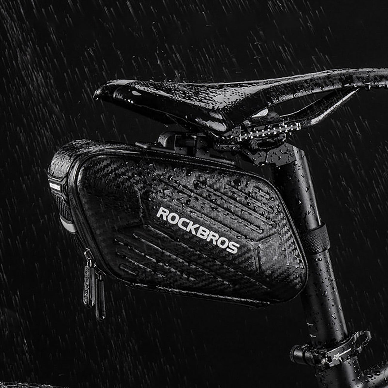 Rockbros B59 dviračio sėdynės krepšys 1.5L - Juodas -- Bicycle Bags