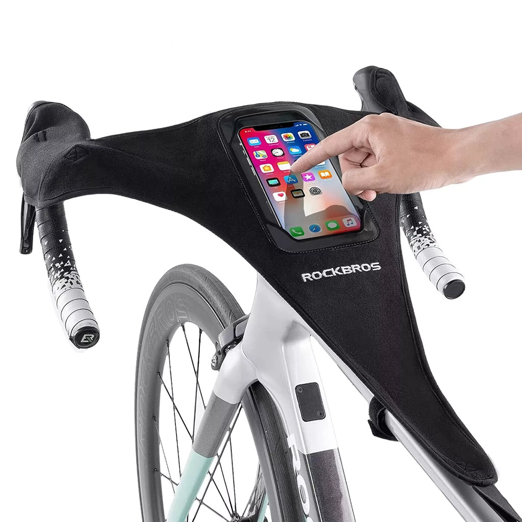 Rockbros D78 prakaitės dangtelis su kišene ir telefono langu - juodas -- Bicycle Covers