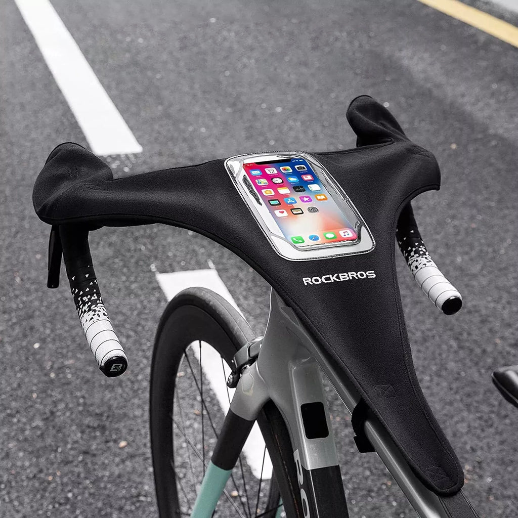 Rockbros D78 prakaitės dangtelis su kišene ir telefono langu - juodas -- Bicycle Covers