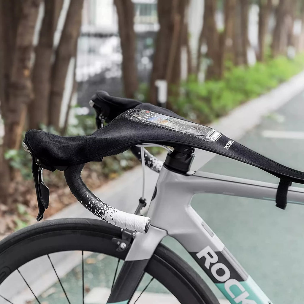Rockbros D78 prakaitės dangtelis su kišene ir telefono langu - juodas -- Bicycle Covers
