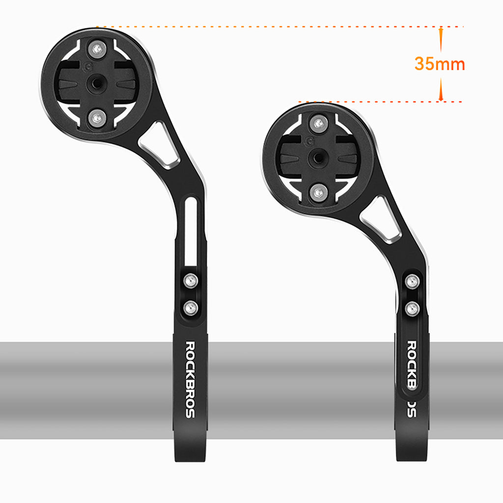 Rockbros FK-301 2-in-1 vairo dviračio laikiklis kompiuteriui ir sviesai/kamerai - juodas -- Bicycle Lights
