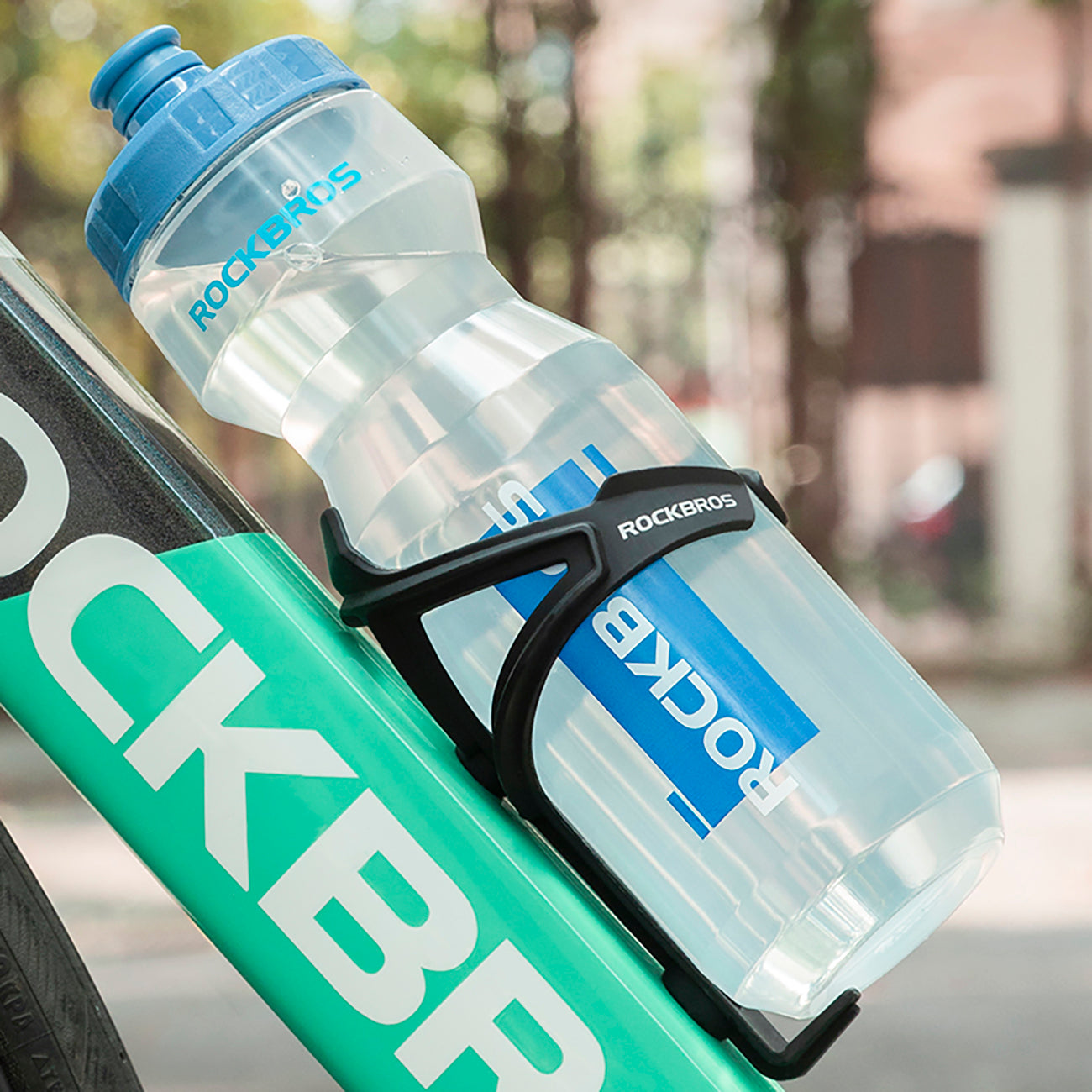 Rockbros 750 ml dviračio butelis - Skaidri su mėlynu čiaupu -- Cycling Accessories