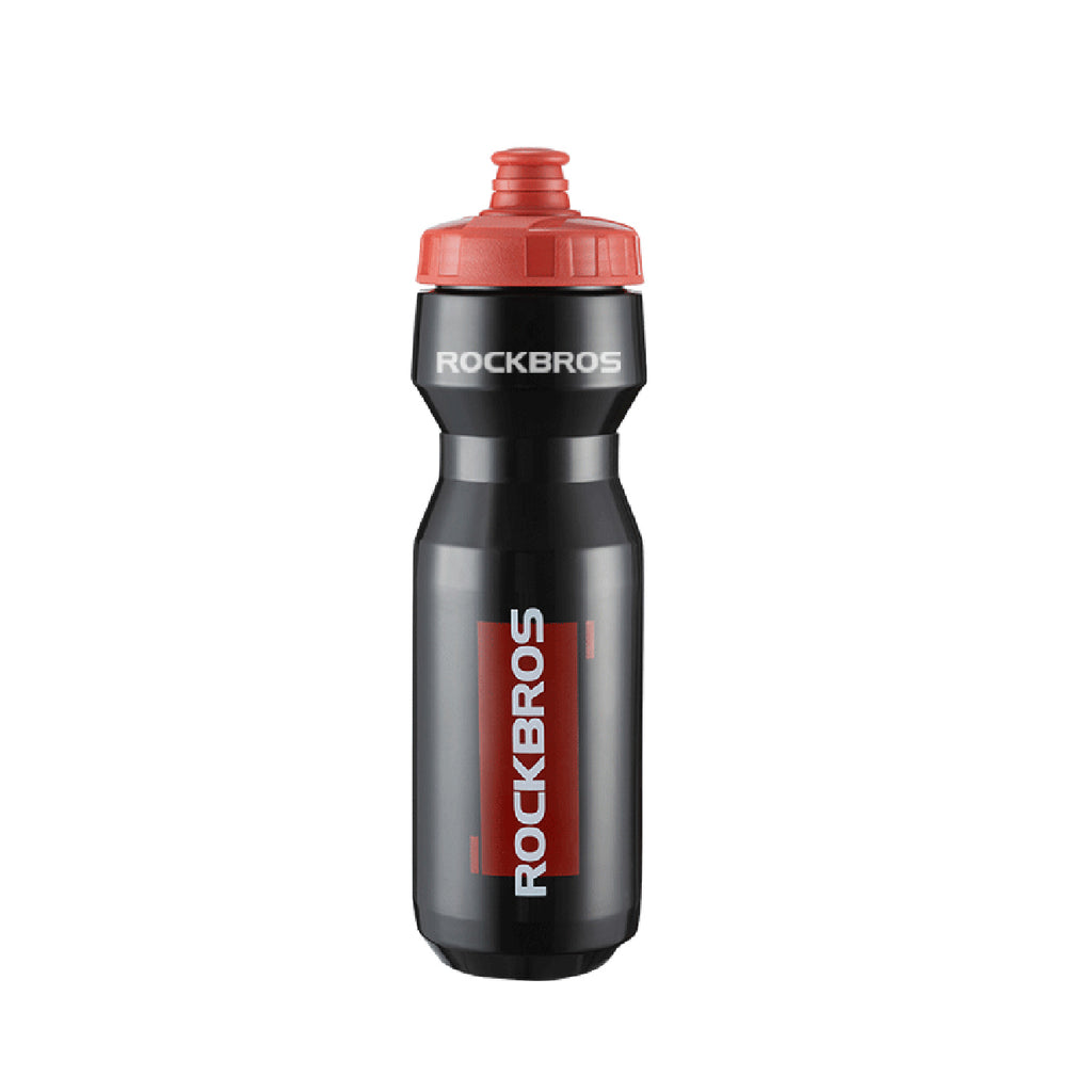 Rockbros 750 ml dviračio butelis - Skaidri juoda su raudona nusipylimo viršute -- Cycling Accessories