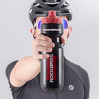 Rockbros 750 ml dviračio butelis - Skaidri juoda su raudona nusipylimo viršute -- Cycling Accessories