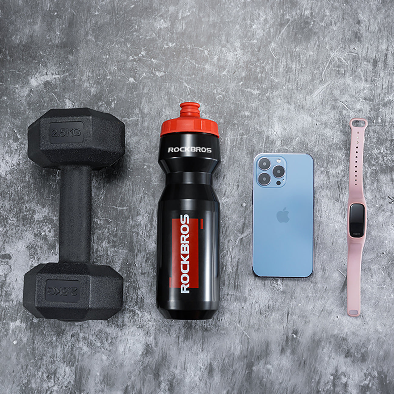 Rockbros 750 ml dviračio butelis - Skaidri juoda su raudona nusipylimo viršute -- Cycling Accessories