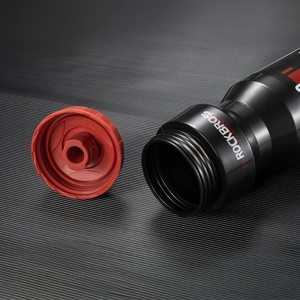 Rockbros 750 ml dviračio butelis - Skaidri juoda su raudona nusipylimo viršute -- Cycling Accessories