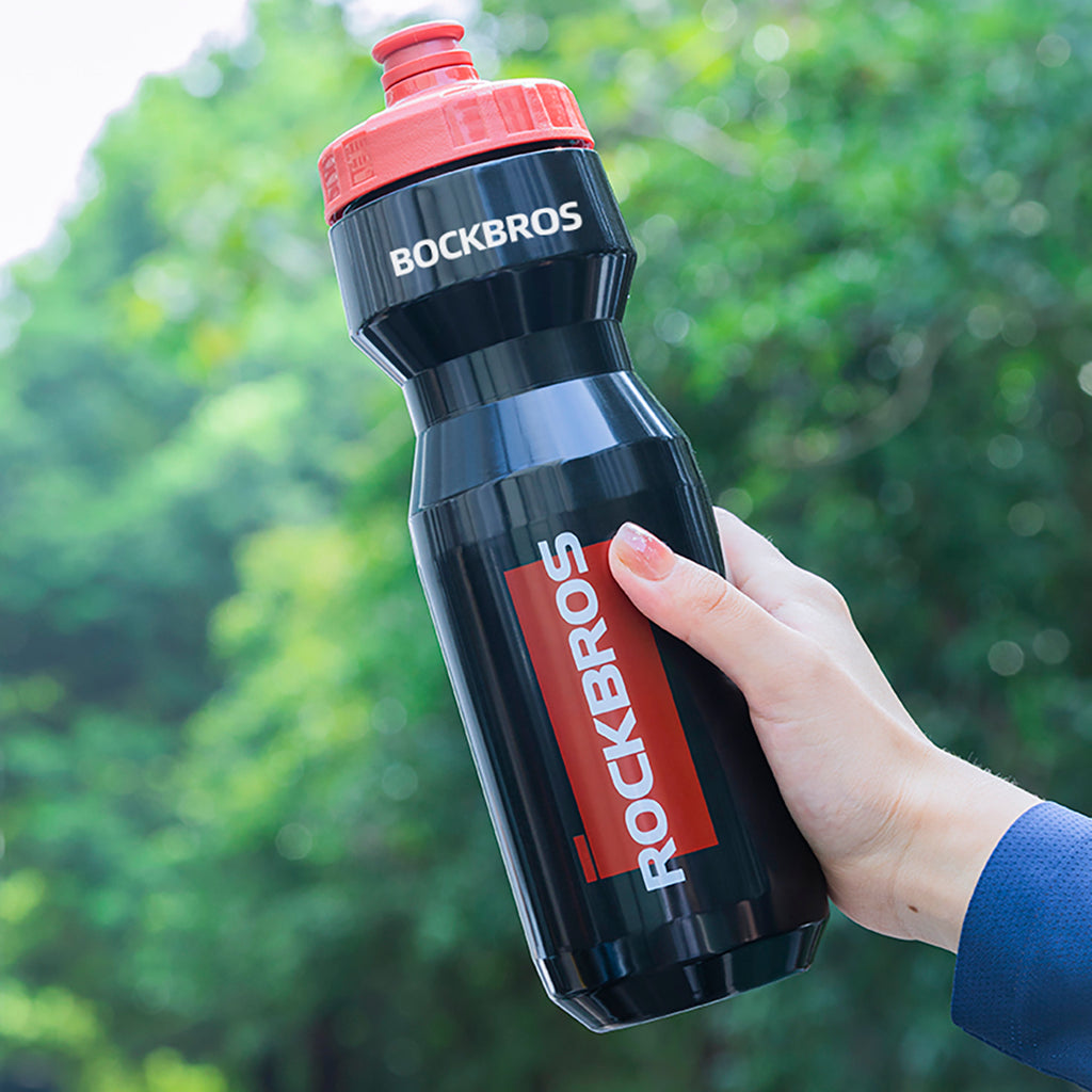 Rockbros 750 ml dviračio butelis - Skaidri juoda su raudona nusipylimo viršute -- Cycling Accessories