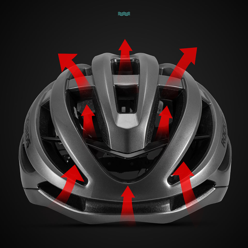 Rockbros HC-58BK-L dviračio šalmas 58-61 cm - juodas ir pilkas -- Bicycle Helmets