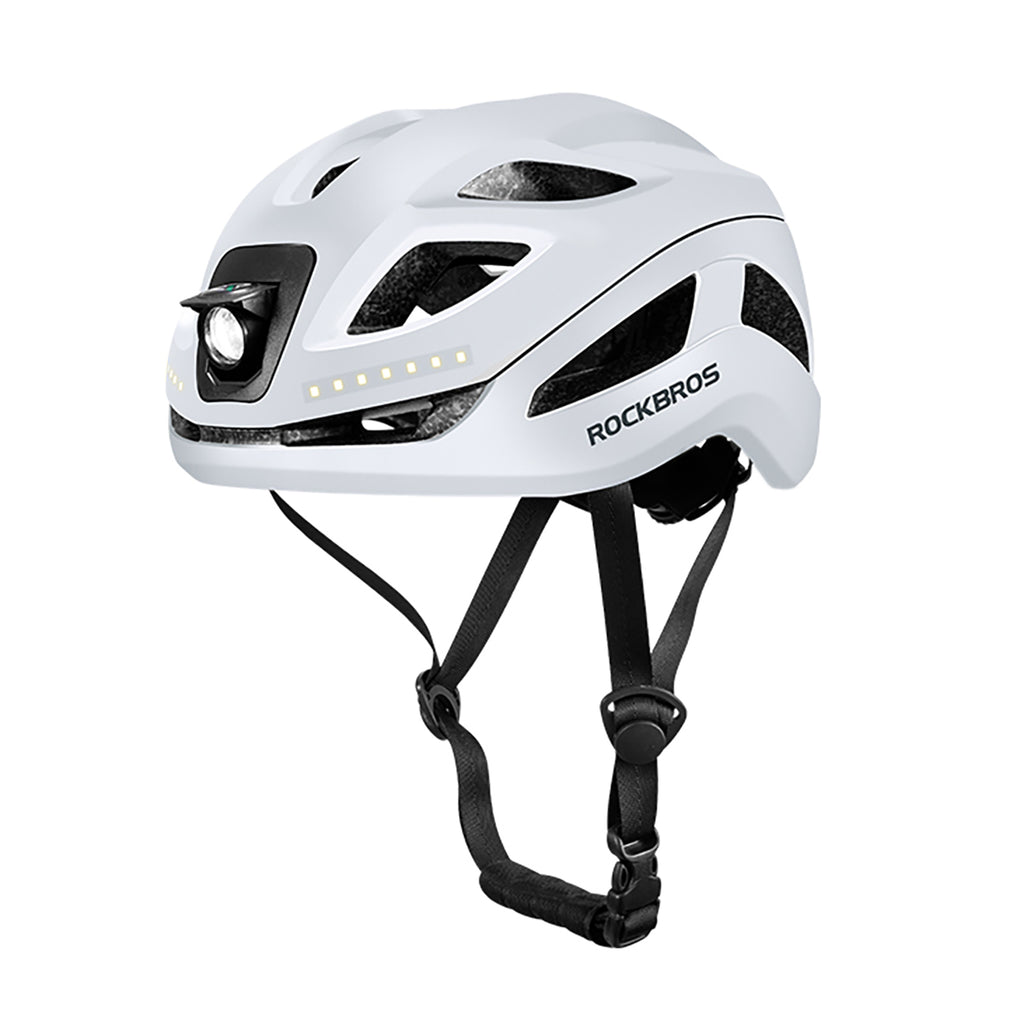 Rockbros ZK-077 dviračio šalmas su integruota daugiakryptine apšvietimo sistema 57-61 cm - baltas -- Bicycle Helmets