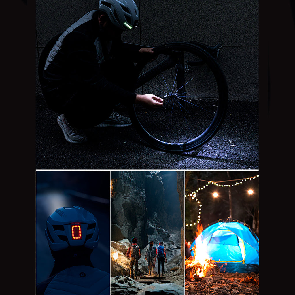 Rockbros ZK-077 dviračio šalmas su integruota daugiakryptine apšvietimo sistema 57-61 cm - baltas -- Bicycle Helmets