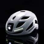 Rockbros ZK-077 dviračio šalmas su integruota daugiakryptine apšvietimo sistema 57-61 cm - baltas -- Bicycle Helmets