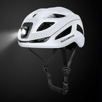 Rockbros ZK-077 dviračio šalmas su integruota daugiakryptine apšvietimo sistema 57-61 cm - baltas -- Bicycle Helmets