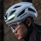 Rockbros ZK-077 dviračio šalmas su integruota daugiakryptine apšvietimo sistema 57-61 cm - baltas -- Bicycle Helmets