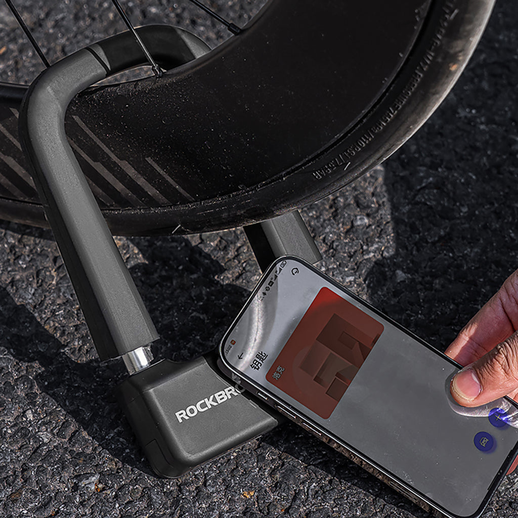 Rockbros RBNS1 SMART Dviračio spyna su NFC skaitytuvų - juoda -- Bicycle Locks