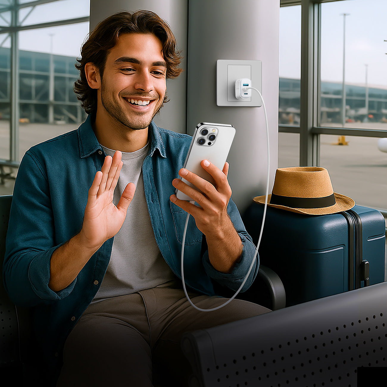 Joyroom JR-TG6 GaN 30W Sieninis Įkroviklis - Baltas -- Cell phone chargers
