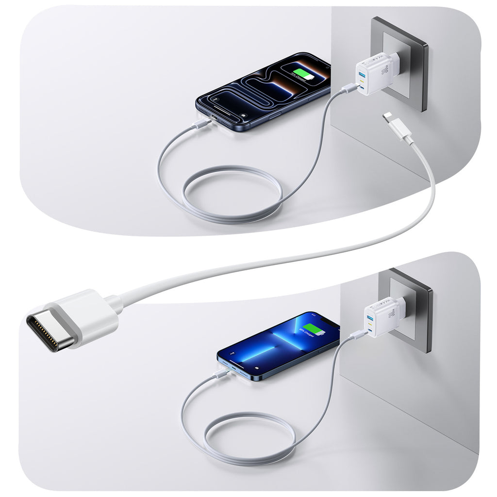 Joyroom JR-TG6 GaN 30W Sieninis Įkroviklis - Baltas -- Cell phone chargers