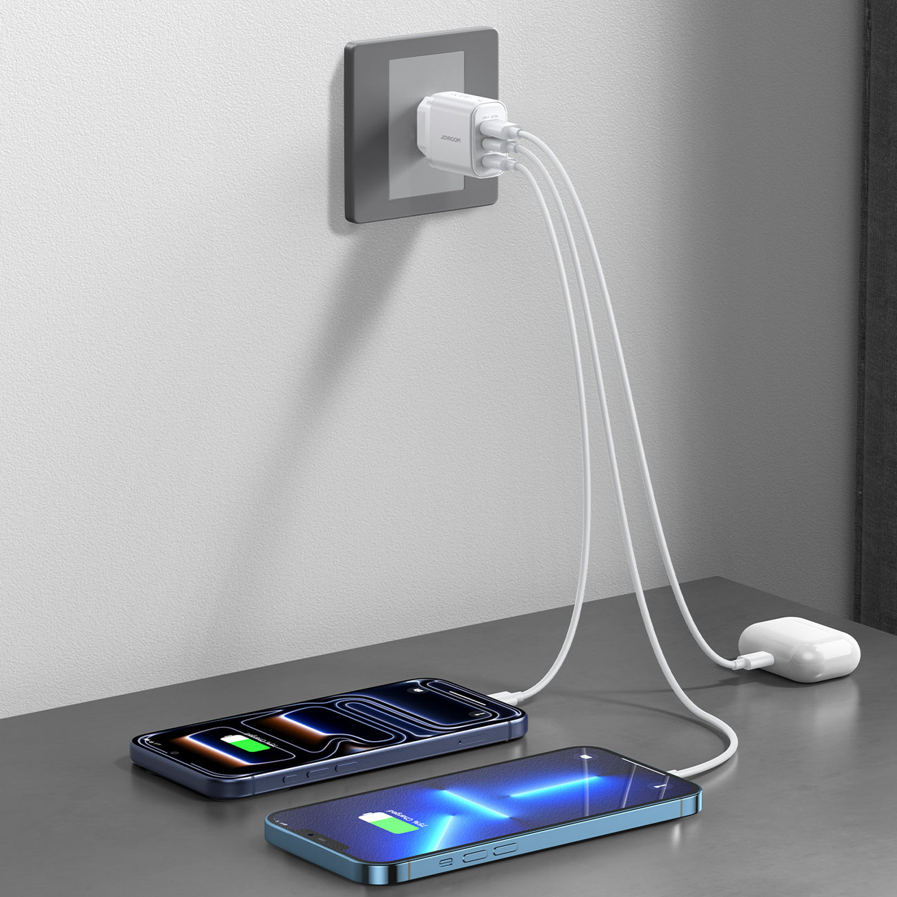 Joyroom JR-TG6 GaN 30W Sieninis Įkroviklis - Baltas -- Cell phone chargers