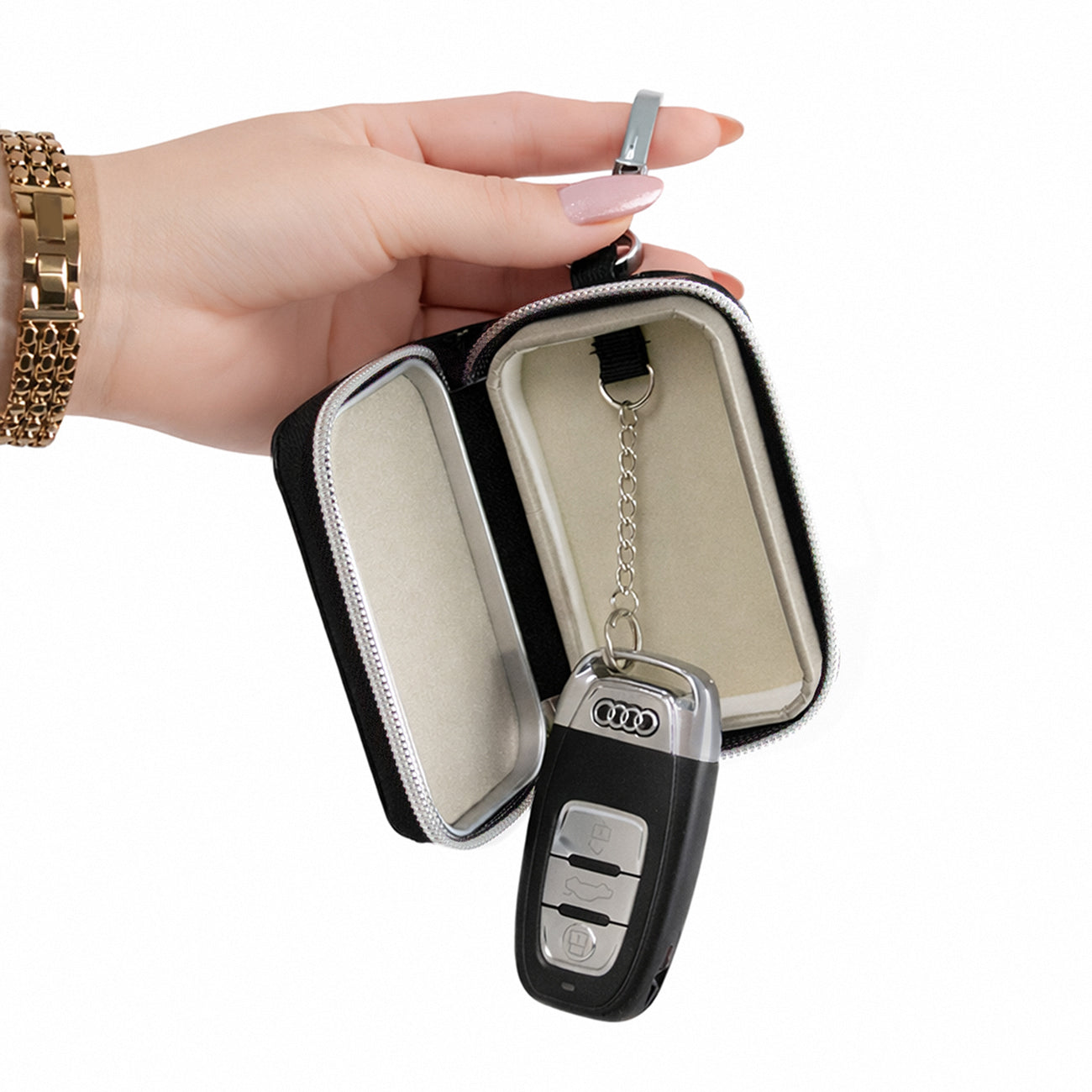 Wozinsky WBS-20 RFID apsaugos nuo vagystės automobilio raktų dėklas - Faradėjaus narvas - juodas -- Other phone accessories