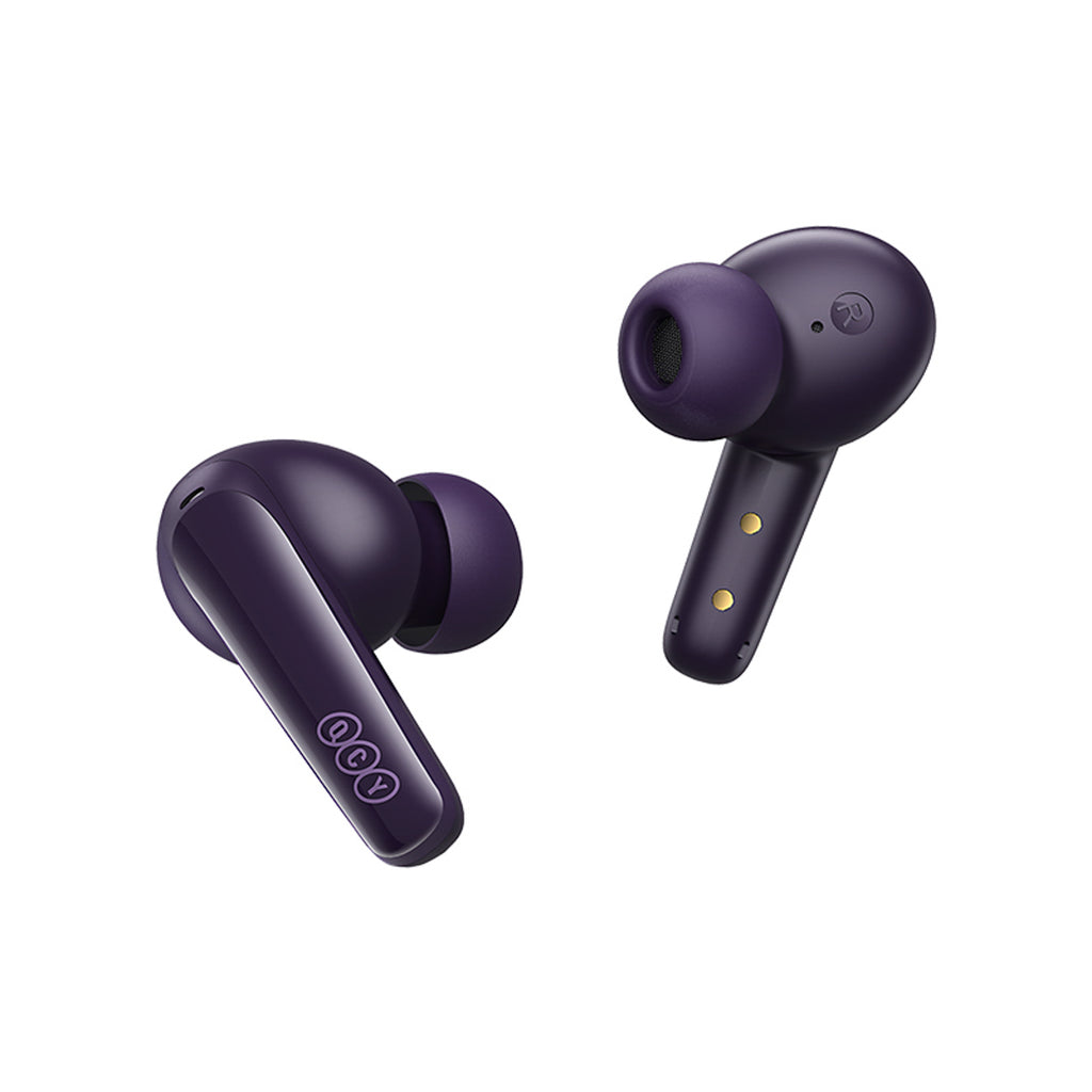 QCY T13X ausies viduje nuotolinės žarnos su ENC IPX5 Bluetooth 5.3 - violetinė -- Headphones