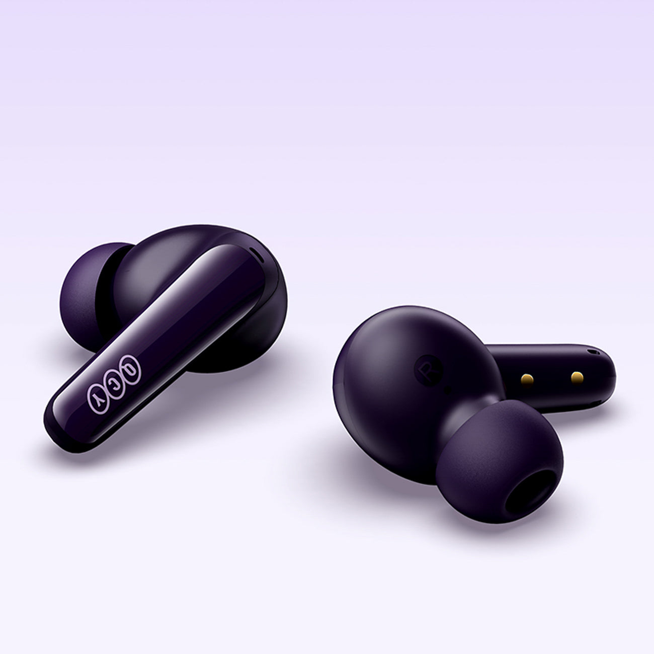 QCY T13X ausies viduje nuotolinės žarnos su ENC IPX5 Bluetooth 5.3 - violetinė -- Headphones