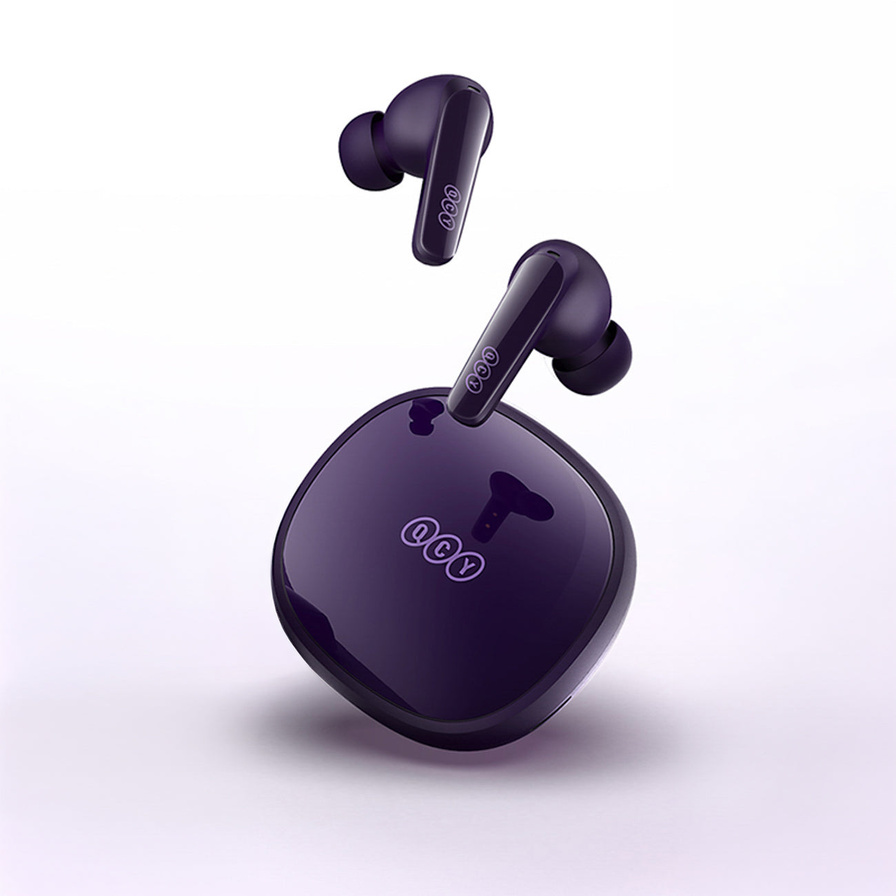 QCY T13X ausies viduje nuotolinės žarnos su ENC IPX5 Bluetooth 5.3 - violetinė -- Headphones