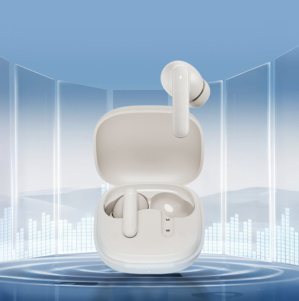 QCY Buds In-Ear ausinės su ENC SBC IPX4 Bluetooth 5.4 – baltos spalvos