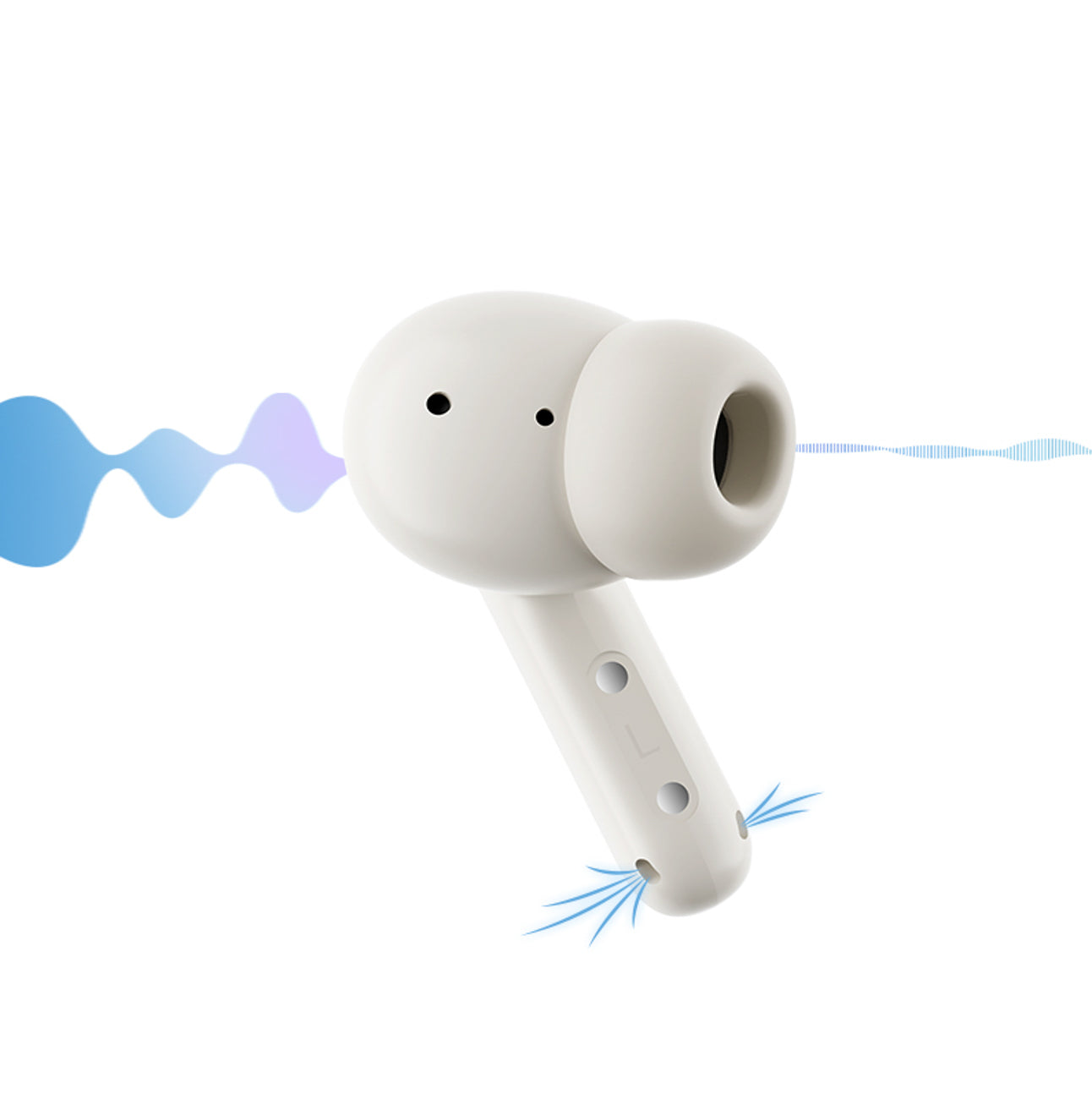 QCY Buds In-Ear ausinės su ENC SBC IPX4 Bluetooth 5.4 – baltos spalvos