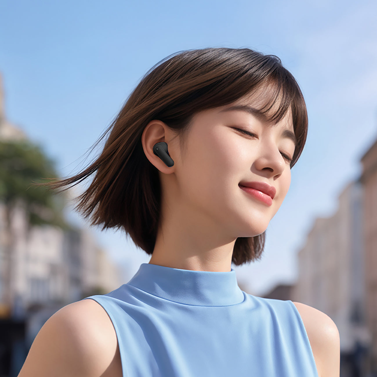 QCY MeloBuds N30 į ausis įdedamos ausinės su ANC Bluetooth 5.4 IPX4 – juodos