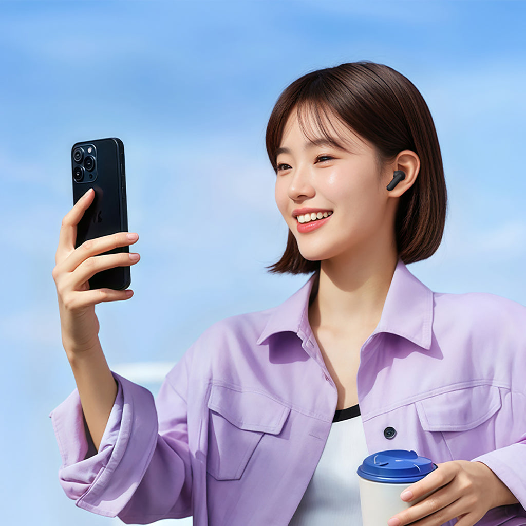 QCY MeloBuds N30 į ausis įdedamos ausinės su ANC Bluetooth 5.4 IPX4 – juodos
