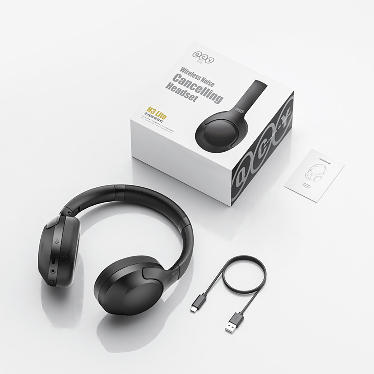 QCY H3 Lite ausinės su ANC Bluetooth 5.3 – juodos -- Headphones