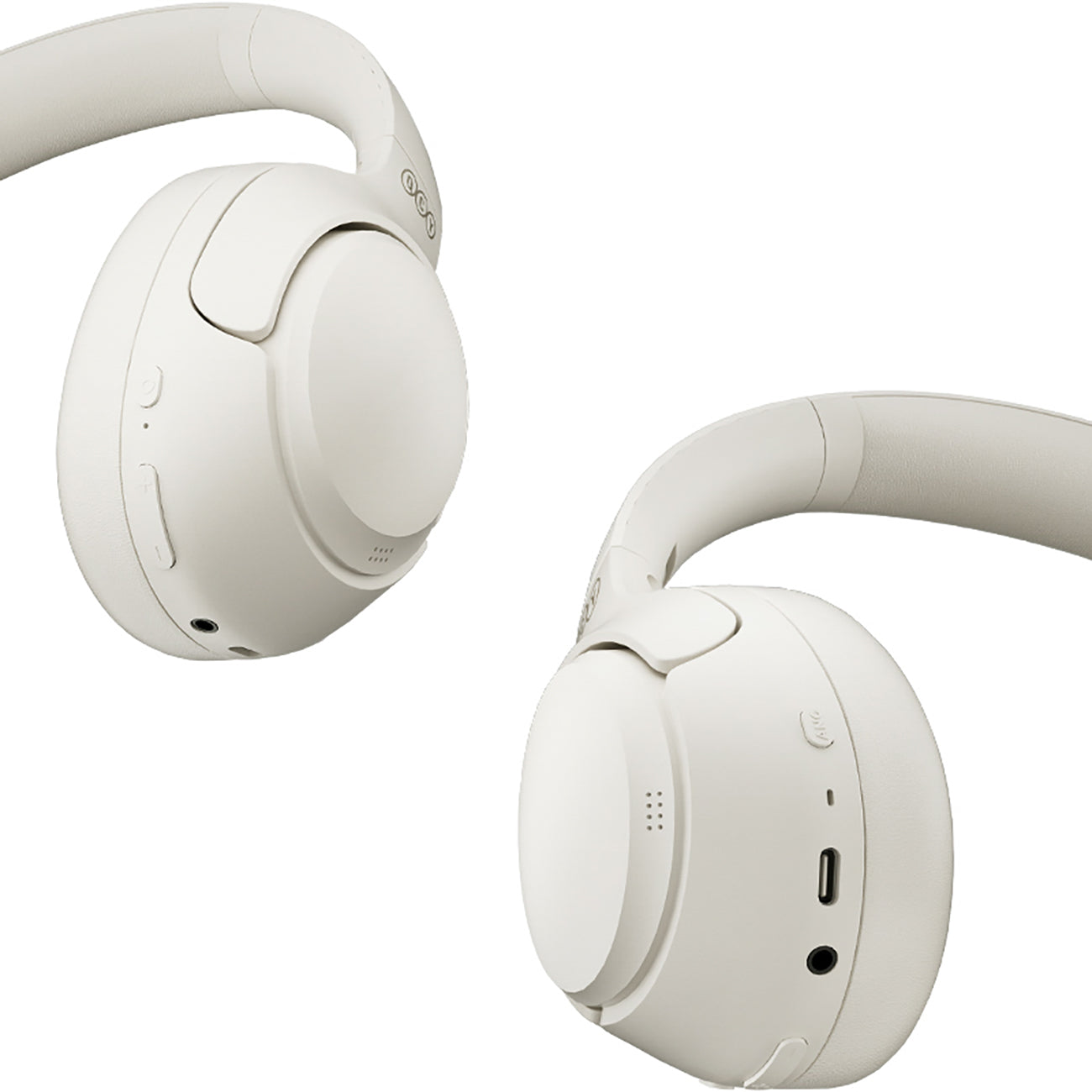QCY H3 ant ausinės uždedamos ausinės su ANC Bluetooth 5.4 Hi-Res Audio – balta